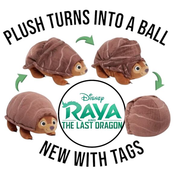NEW Disney Raya & The Last Dragon Tuk Tuk Plush Stuffed Animal Rolls into a Ball